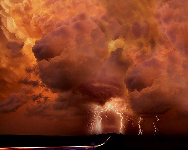 storm, lighting, dramatic, clouds, sky, HD wallpaper