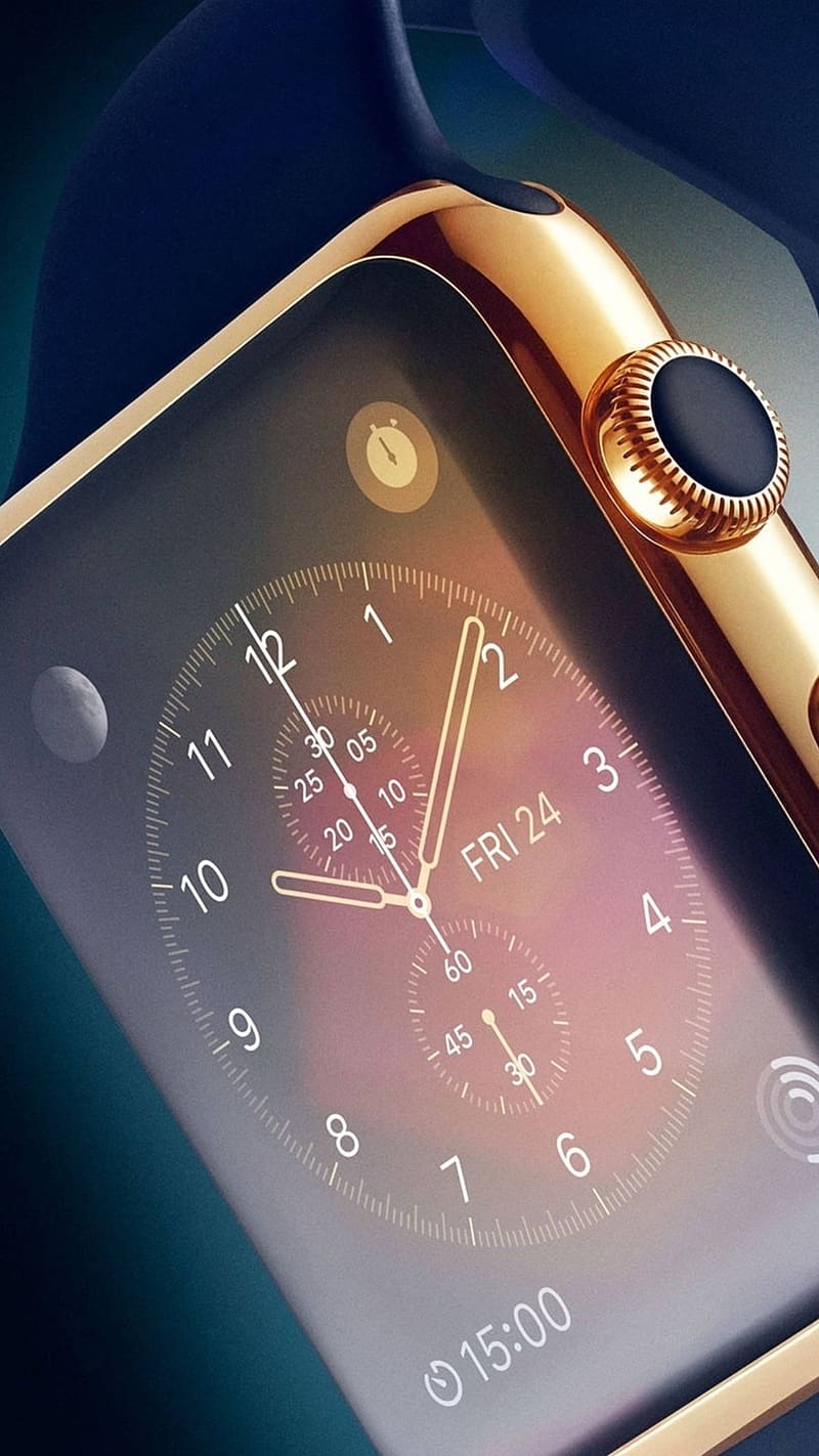 Apple Watch, Luxurious Gold Bezel, watch, HD phone wallpaper