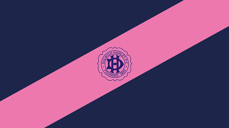 Emblem Logo Soccer Light Blue Pink Background Dulwich Hamlet F.C, HD wallpaper