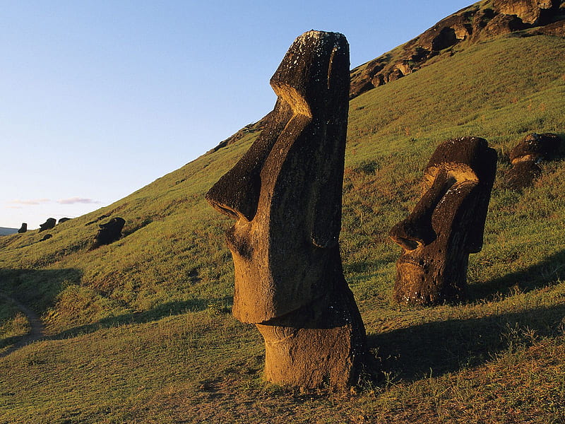 Untitled , easter island, moai statues, chile, HD wallpaper