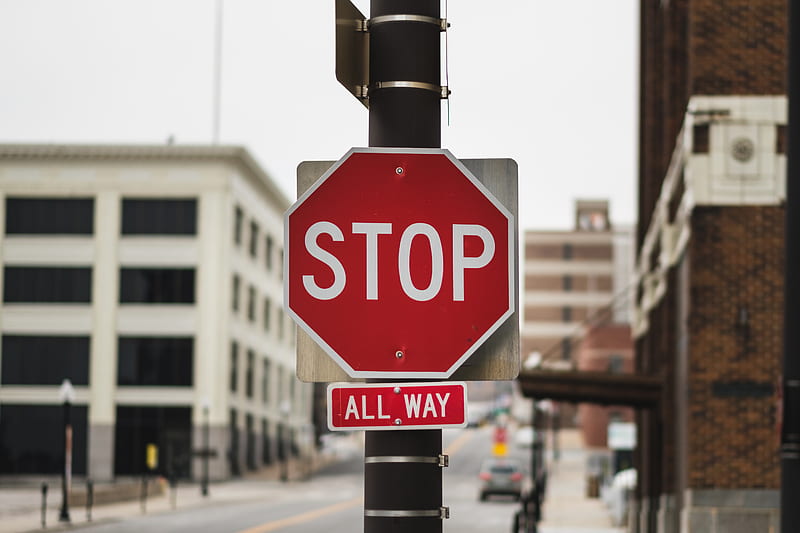 red stop sign, HD wallpaper