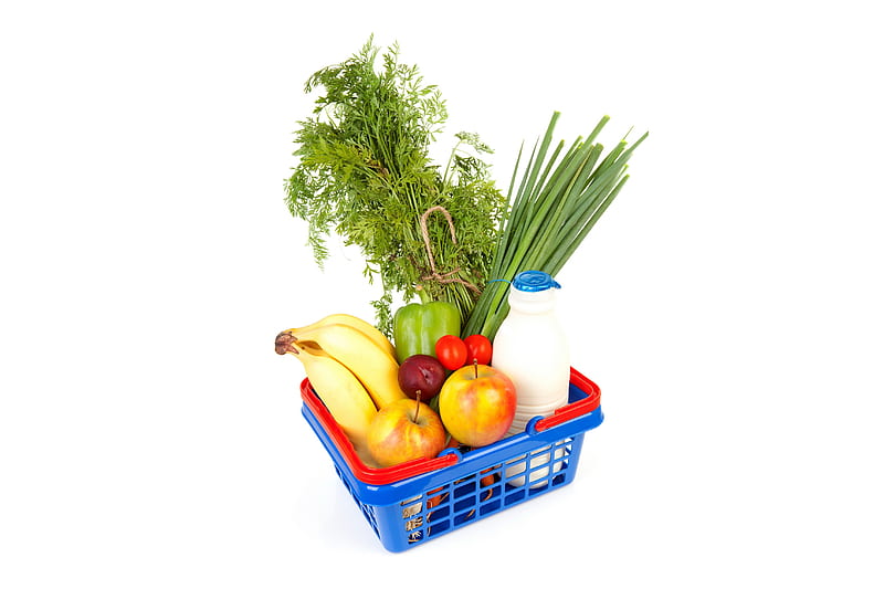 Fruits, Fruits & Vegetables, Apple, Banana, Basket, Pepper, HD wallpaper