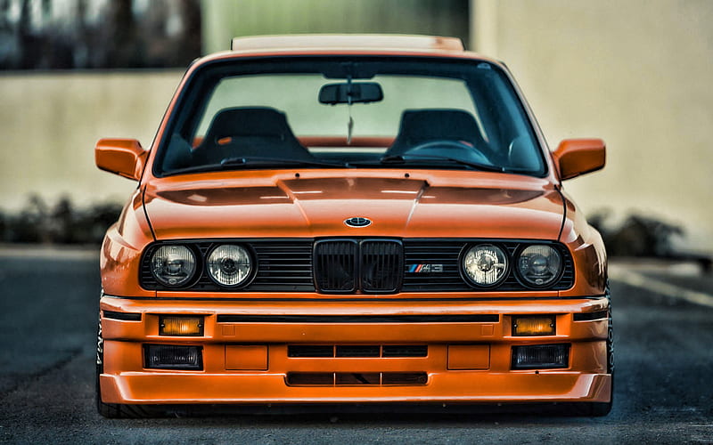 BMW E30, R, tuning, E30, stance, BMW M3, front view, tunned M3, german cars, BMW, HD wallpaper