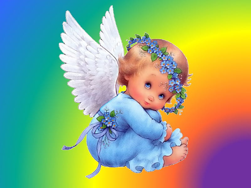 Angel blue dress, morehead, blue, angel, sweet, HD wallpaper