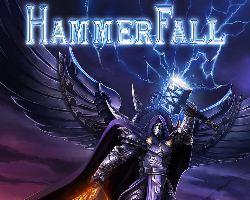 Hammerfall, metal, lightning, logo, band, heavy, hammer, HD wallpaper