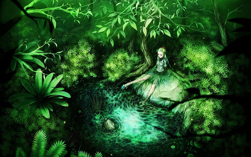 Green Anime in 2020. Fairy , Fantasy girl, Fantasy posters, HD wallpaper
