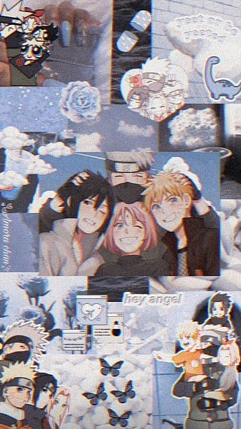 Team 7 Nar, SaS and Sak., naruto, team7, aweosme, happy, cute, city, cool,  sakura flowers, HD wallpaper