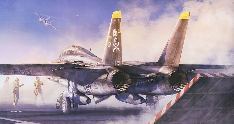Jet Fighters, Grumman F-14 Tomcat, Aircraft, Artistic, Jet Fighter, Warplane, HD wallpaper