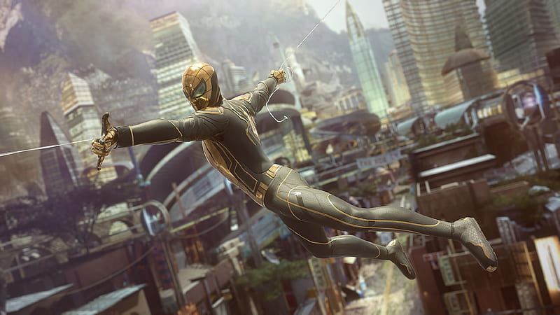 Wakandan Armor Spiderman , spiderman, artwork, superheroes, artist, artstation, HD wallpaper