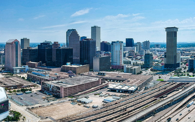 New Orleans, summer, skyscrapers, New Orleans cityscape, Louisiana, New Orleans panorama, USA, HD wallpaper