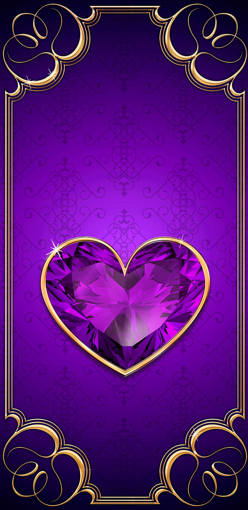 Purple Heart, bonito, girly, gold, golden, heart, love, pretty, purple, HD  phone wallpaper | Peakpx