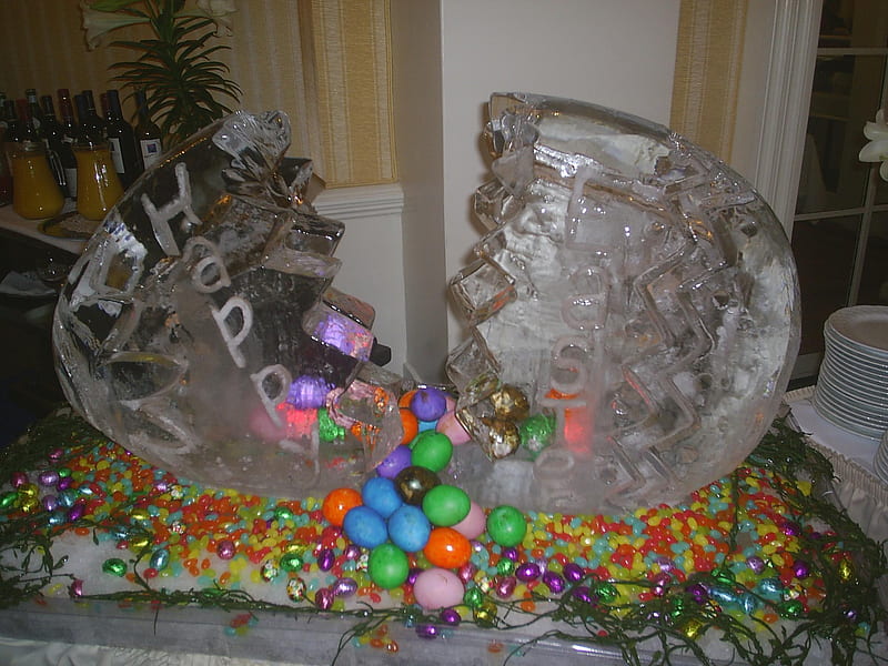 Ice Sculpture (XXL), easter eggs, holiday, easter, graphy, xxl, eastern, happy eastern, holly day, ice sculpture, ice, HD wallpaper