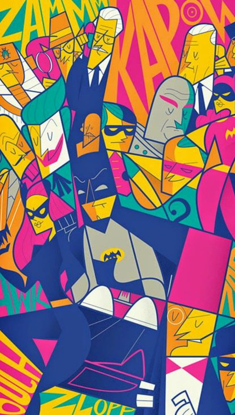 Batman, abstract, colors, HD phone wallpaper