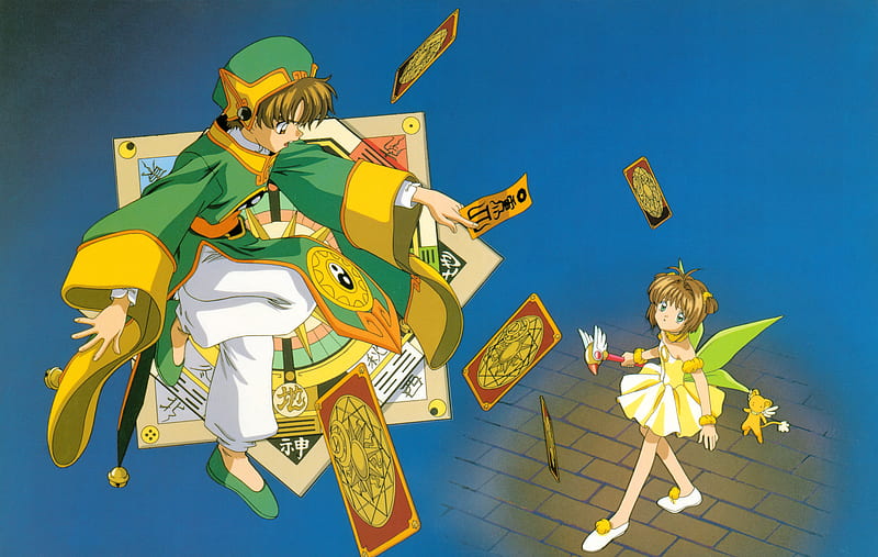 Anime, Cardcaptor Sakura, Keroberos (Card Captor Sakura), Sakura Kinomoto, Syaoran Li, HD wallpaper