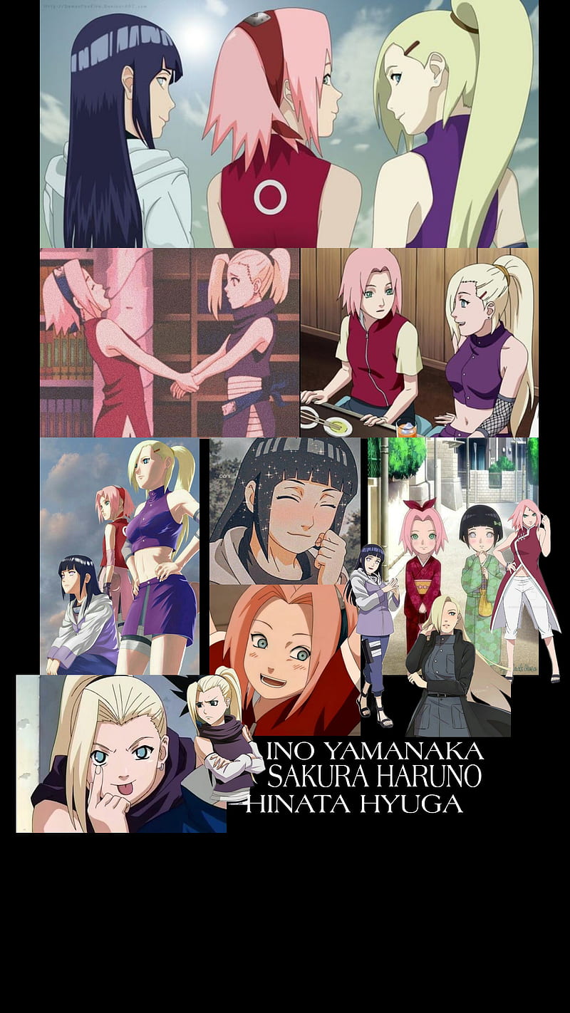 Inosakurahinata, Amines, Friends, HINATA, Naruto, Ino, Sakura, Girls, HD phone wallpaper