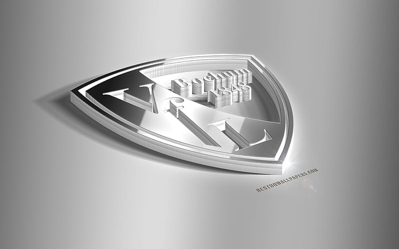 VfL Bochum, 3D steel logo, German football club, 3D emblem, Bochum, North Rhine-Westphalia, Germany, metal emblem, Bundesliga 2, football, creative 3d art, HD wallpaper
