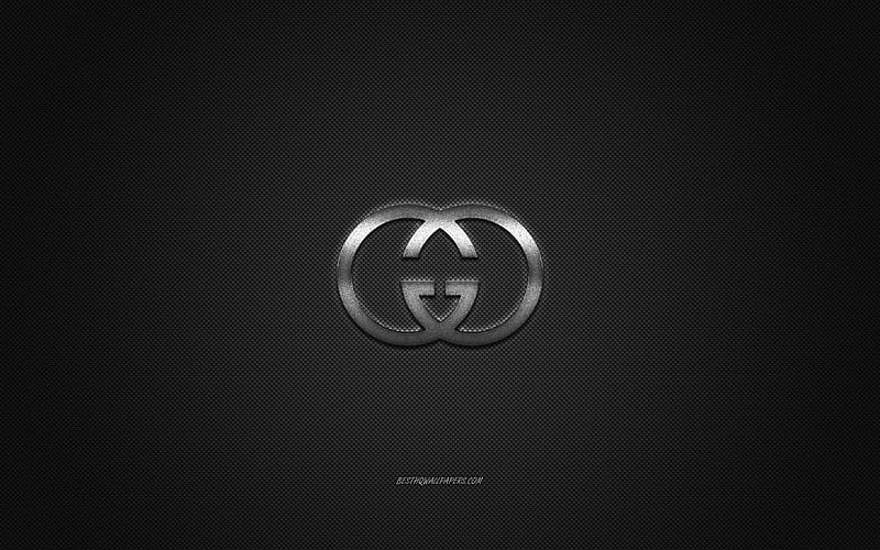 Logotipo de gucci, emblema de metal, marca de ropa, textura de carbono  negro, Fondo de pantalla HD | Peakpx