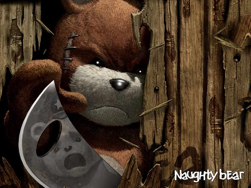 Naughty bear, video games, funny, damage, HD wallpaper