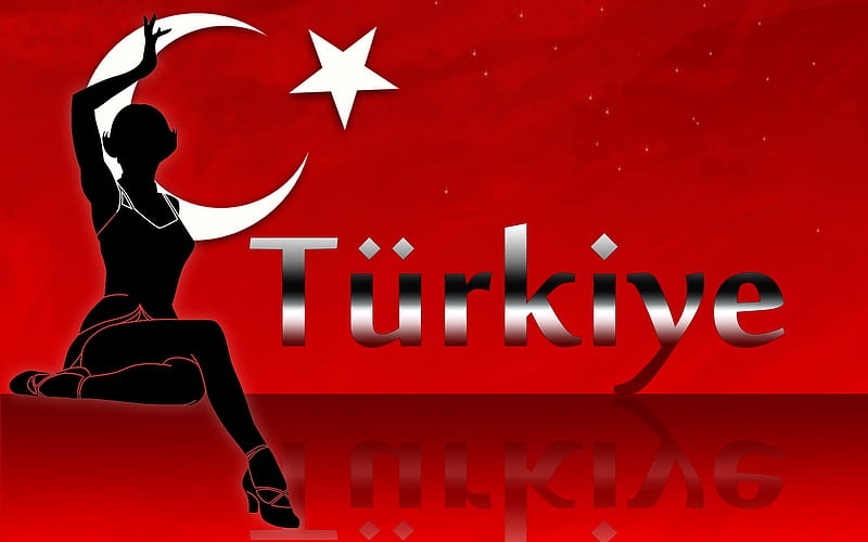 Turk Woman, female, karizma, woman, silhouette, women, moon, showgirl, turkey, yildiz, turkish, lady, ay, vector, HD wallpaper