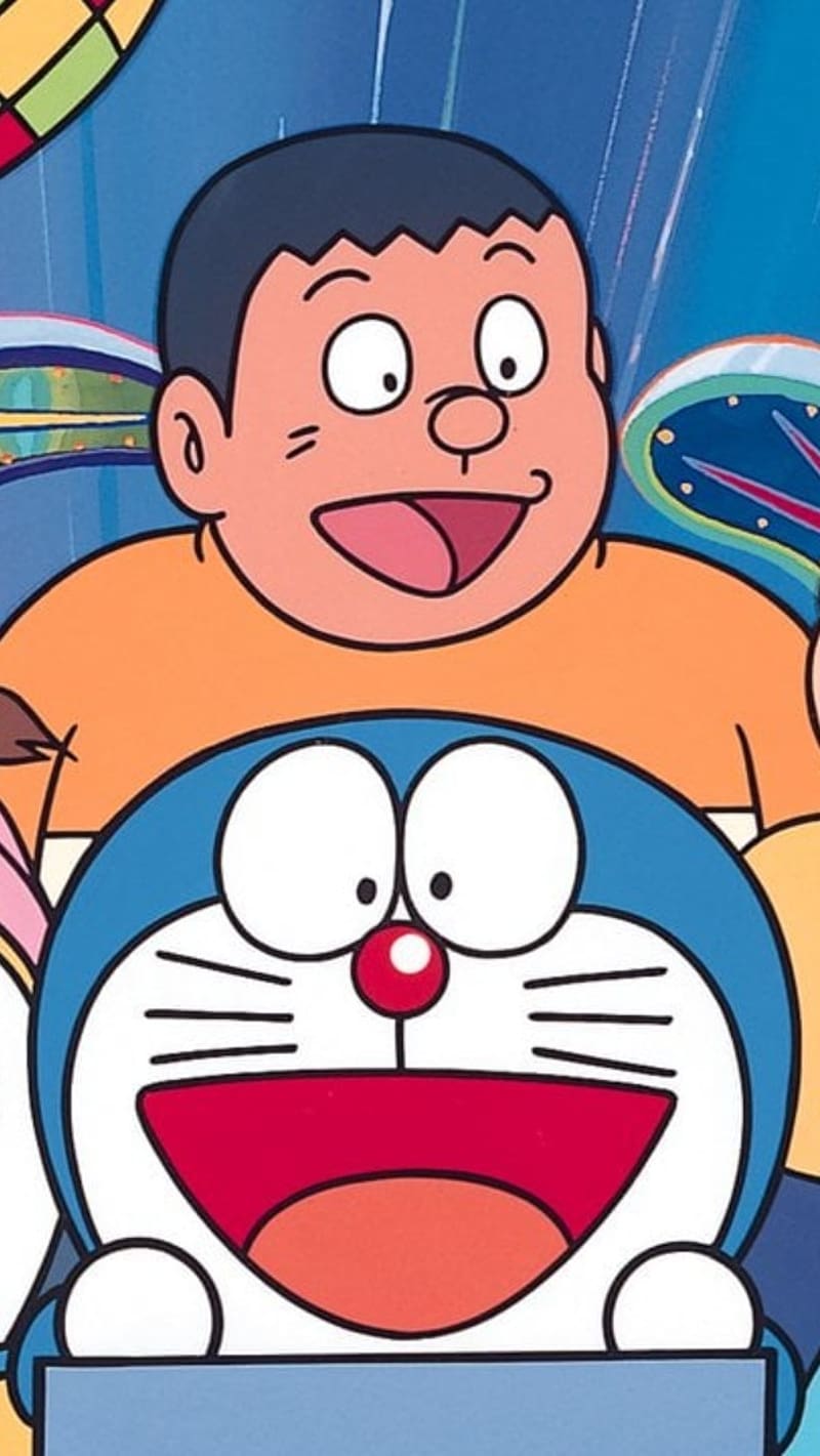 Doraemon In Time Machine, doraemon, time machine, gian, blue, cartoon,  animated, HD phone wallpaper | Peakpx