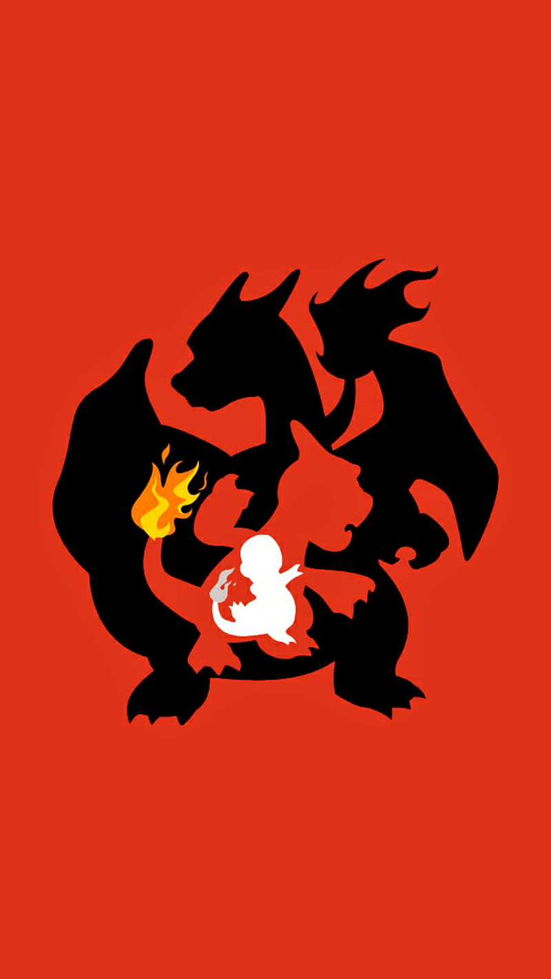 Pokemon chermeleon, fire, anime, red dragon, red, evulation, HD phone  wallpaper