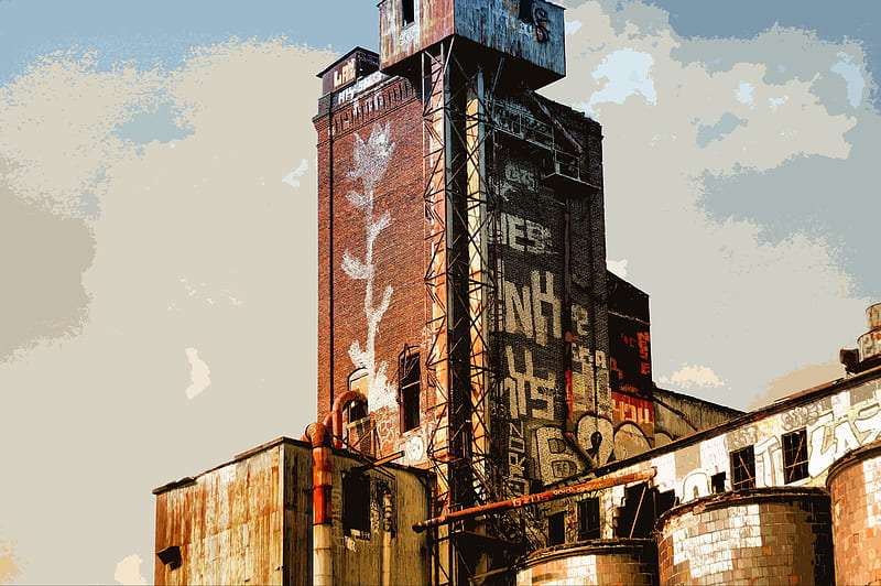 Decrepitude, abandoned building, age, building, city, grafitti, montreal, HD wallpaper