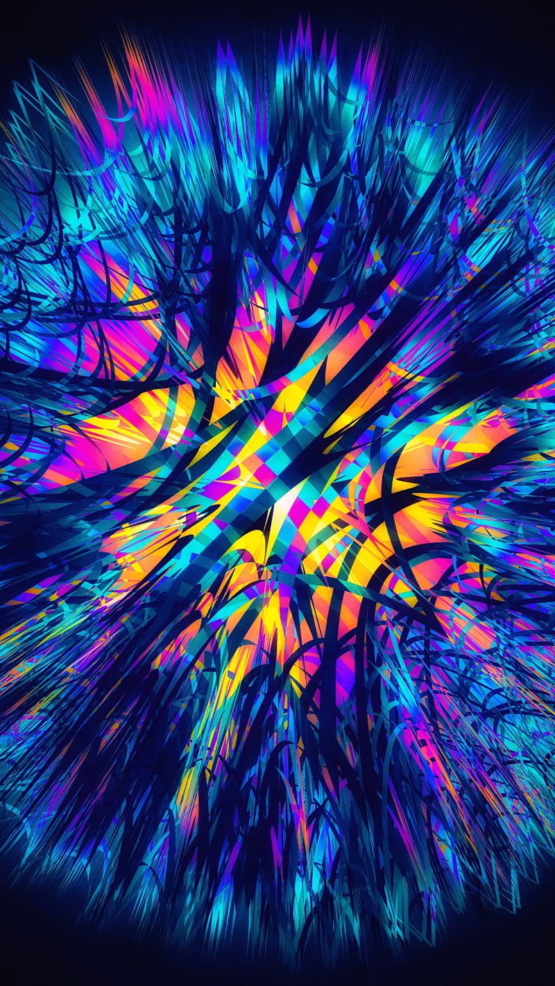 Neon Ribbons galaxy, rainbow, colors, neon, ribbons, colour, space, explosion, cool, HD phone wallpaper