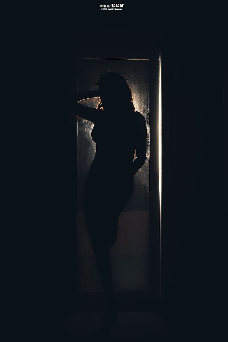 silhouette, dark, black background, women, HD phone wallpaper