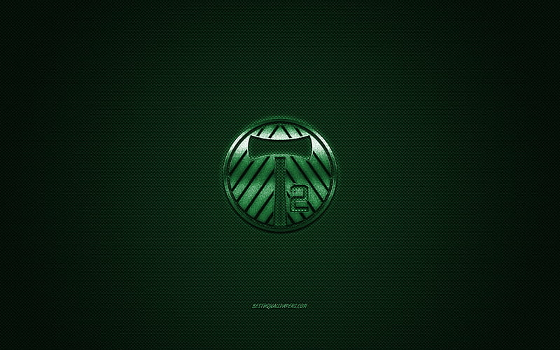 Portland Timbers 2, American soccer club, USL Championship, green logo, green carbon fiber background, USL, football, Portland, Oregon, USA, Portland Timbers 2 logo, soccer, HD wallpaper