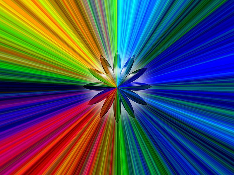 Speed of Light, red, green, orange, fractal, colours, spectrum, blue, HD wallpaper