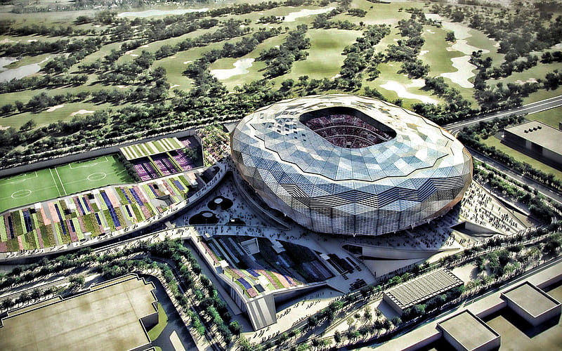 Qatar Foundation Stadium, Qatar Stars League, Doha, football stadium, Education City Stadium, soccer, 2022 FIFA World Cup, Qatari stadiums, Qatar, HD wallpaper