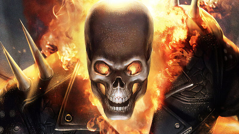 Ghost Rider Fire Mask , ghost-rider, superheroes, artist, artwork, digital-art, artstation, HD wallpaper
