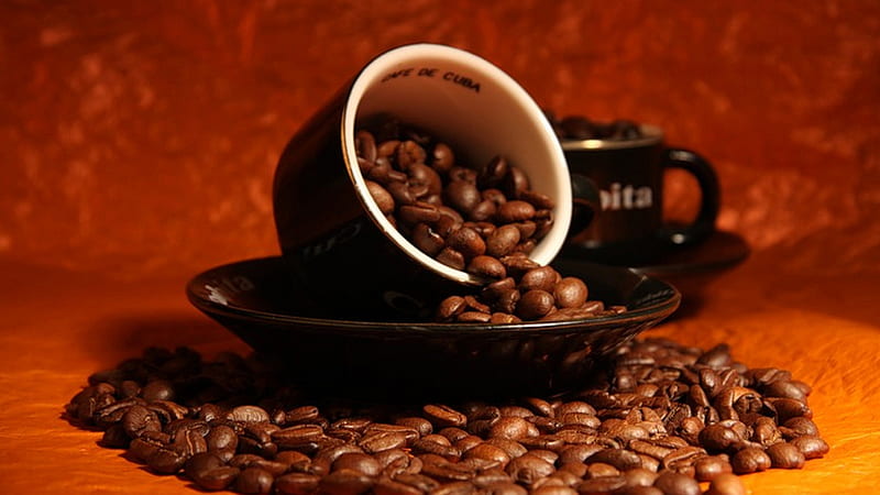 Cuban Coffee, caffeine, coffee, brown, beans, cup, morning, break, Firefox Persona theme, HD wallpaper