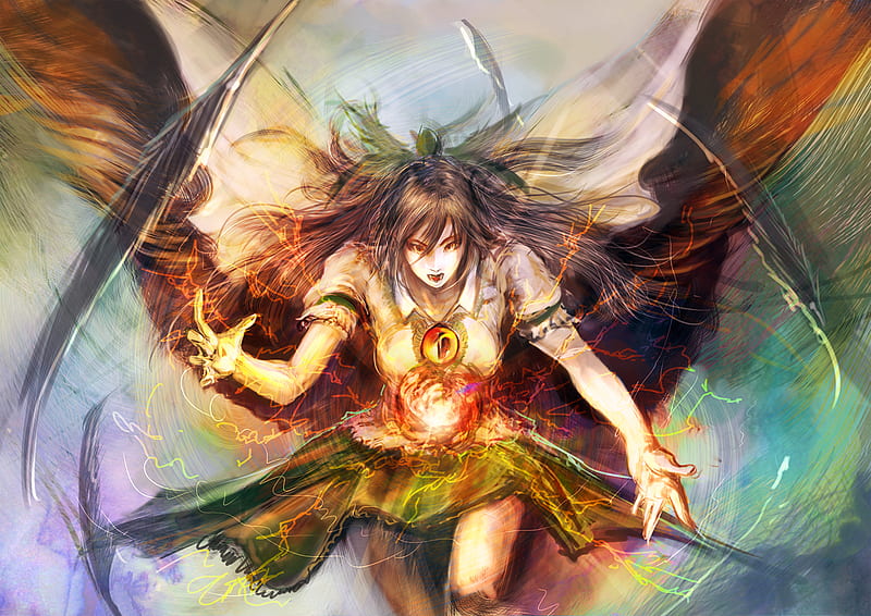 Reiuji utsuho, touhou, HD wallpaper | Peakpx