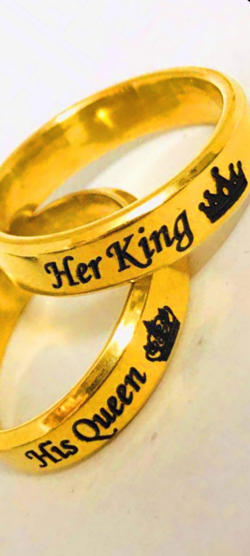 Her King His Queen, dreams, infinite, letter, love, partners, ring, rings,  sweet, HD phone wallpaper | Peakpx