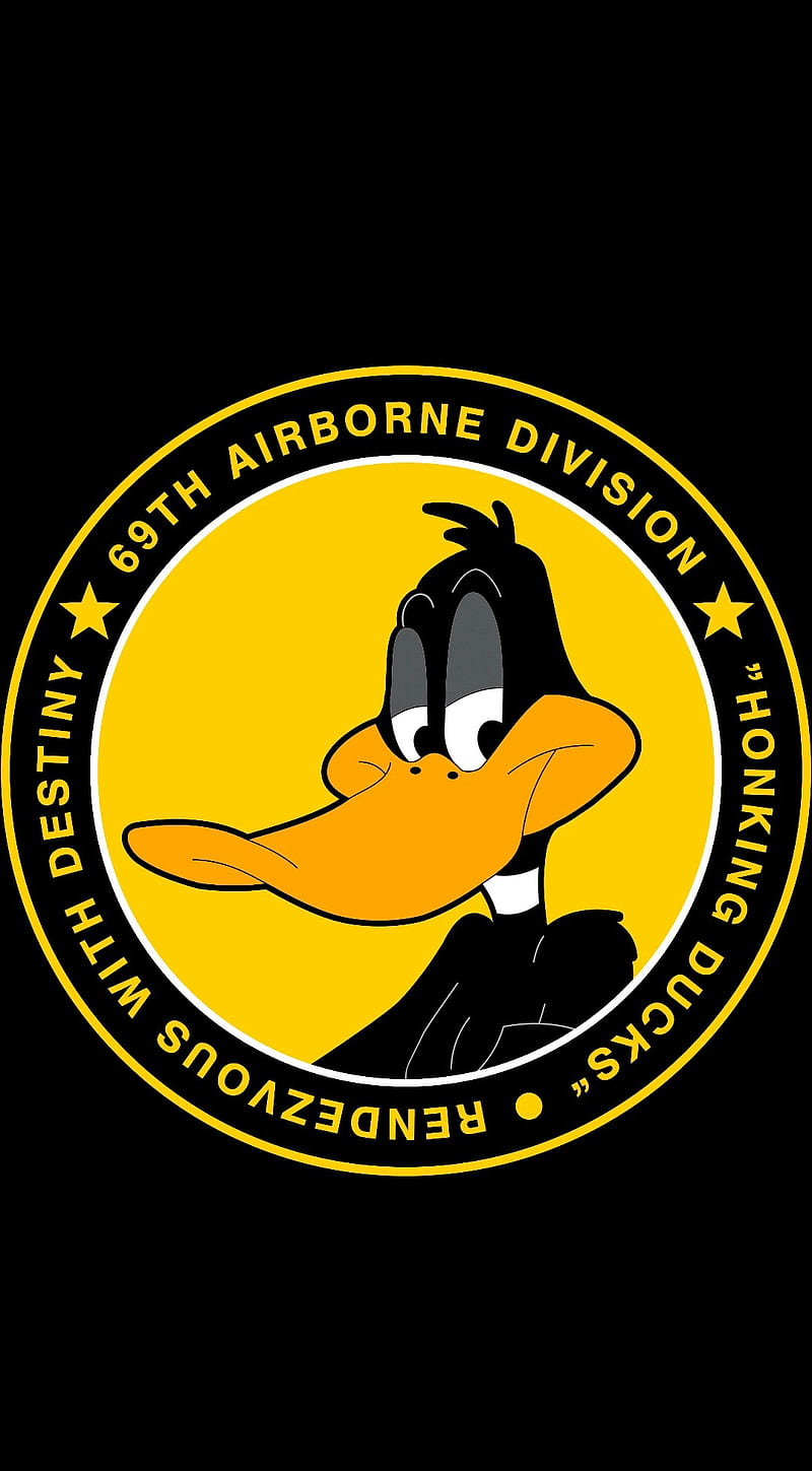 Daffy Duck, 101st, cartoon, looney toons, military, ww2, HD phone wallpaper
