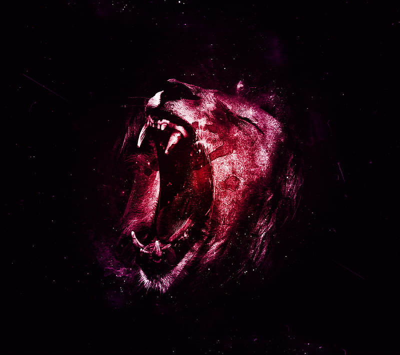 Iron Lion Zion, galaxy, nebula, purple, red, space, sreefu, star, universe, HD wallpaper