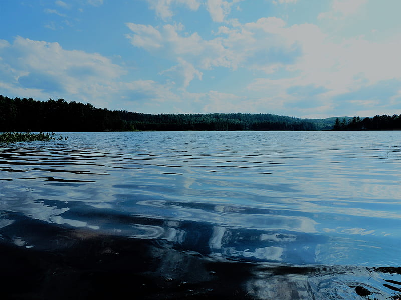 Mountains Beyond The Lake, Mountains, Trees, Sky, Clouds, Lake, graphy, Nature, HD wallpaper