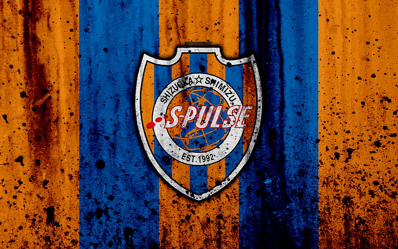 FC Shimizu S-Pulse logo, J-League, stone texture, japan, Shimizu S-Pulse, soccer, football club, Shimizu S-Pulse FC, HD wallpaper