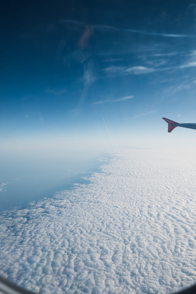 Airplane, wing, clouds, sky, view, HD phone wallpaper | Peakpx