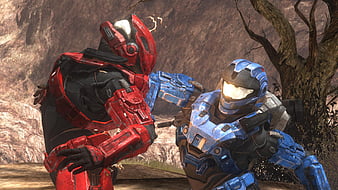 Halo Blue And Red Robots Games, HD wallpaper | Peakpx