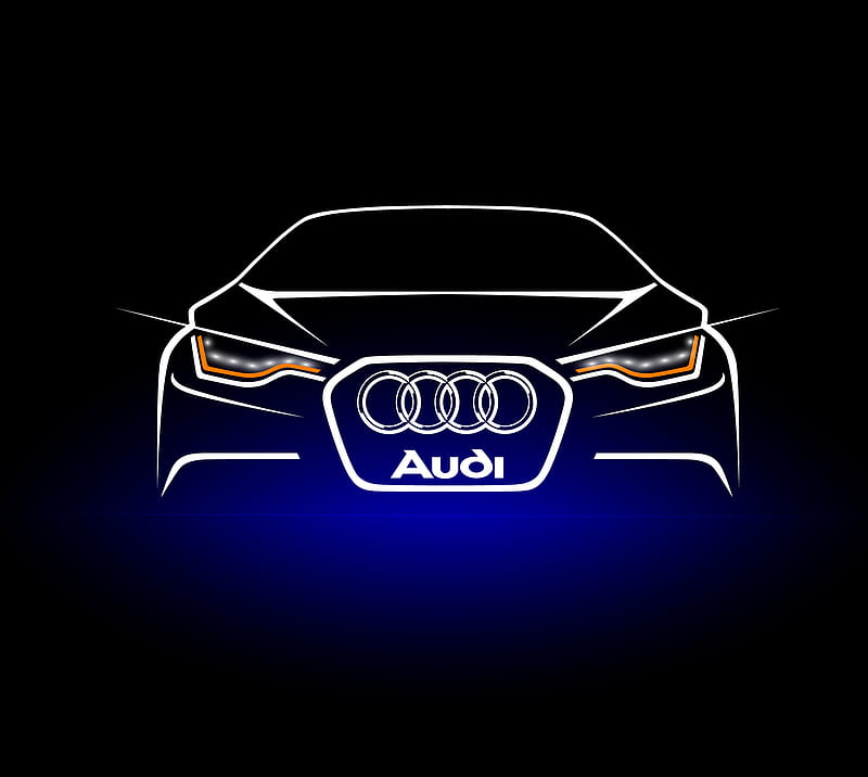 Audi Sketch Design, blue, HD wallpaper