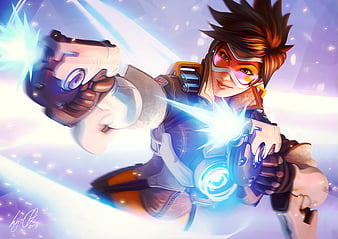 Tracer Overwatch Game Art 4K Wallpaper iPhone HD Phone #2280h