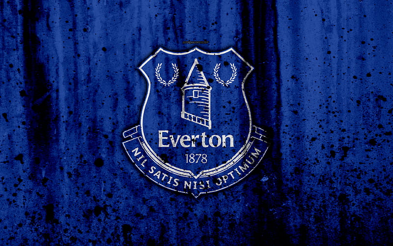 FC Everton Premier League, logo, England, soccer, football club, grunge, Everton, art, stone texture, Everton FC, HD wallpaper
