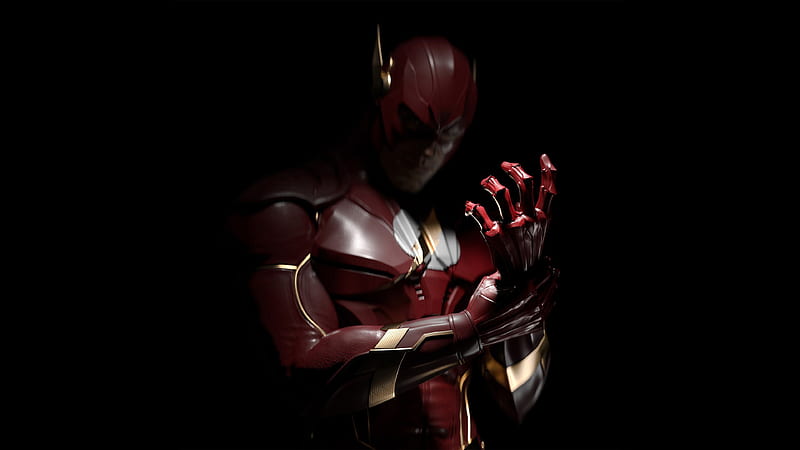 Barry Allen DC Flash In Black Background Injustice 2, HD wallpaper