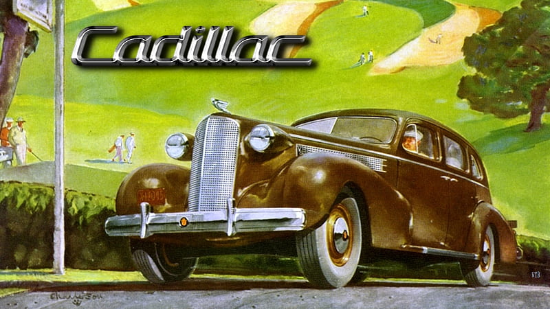 1937 Cadillac Vintage ad art, General Motors, Cadillac, 1937 Cadillac, Vintage Cadillac advertisement, Cadillac , Cadillac Background, HD wallpaper