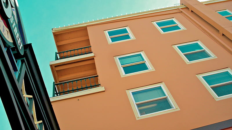 jenny lind in asia, windows, turquoise, sky, orange, HD wallpaper