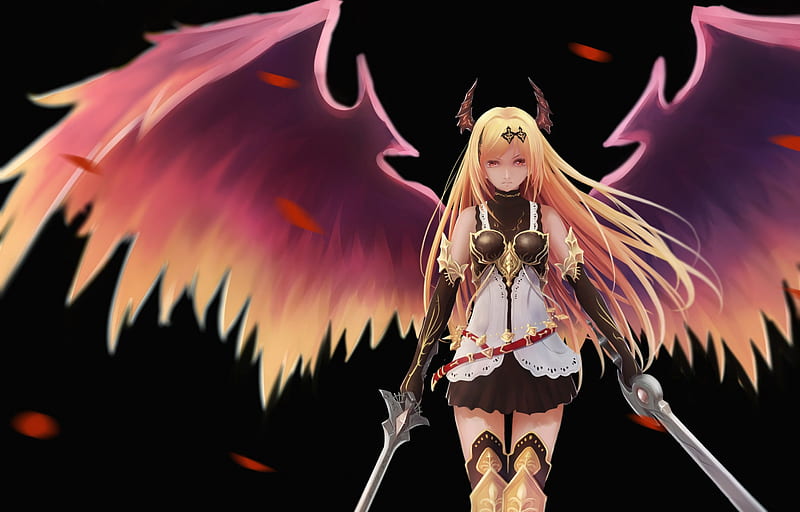 Bahamut, Pretty, Blond, Cg, Bonito, Wing, Sweet, Nice, Blade, Emotional