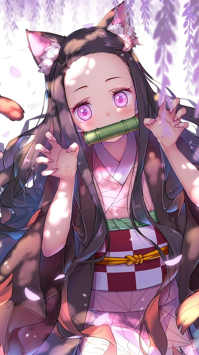 Nezuko, anime, demon, demon slayer, girl, hot, slayer, HD phone ...