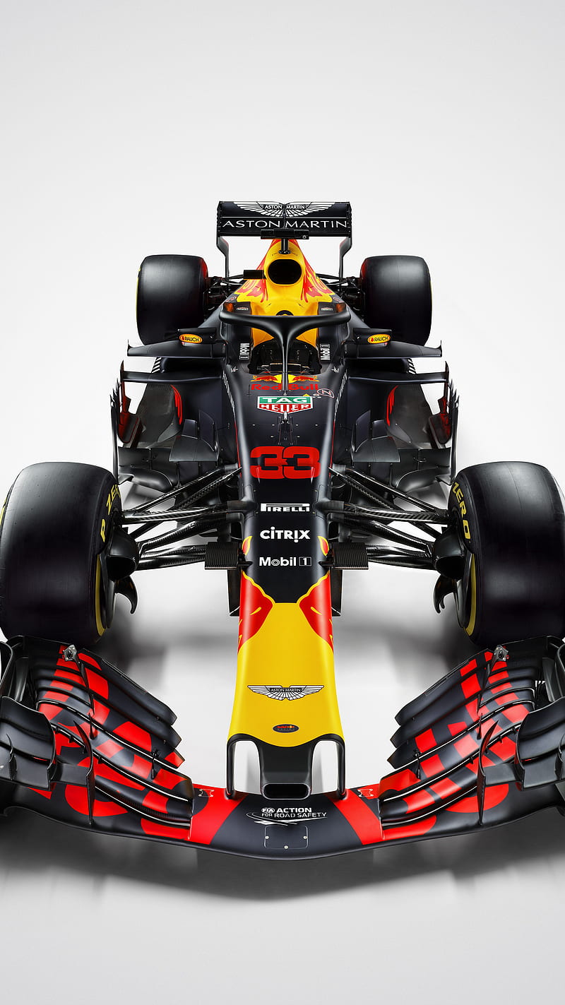 Formula, 2018, black, bull, car, formule, gold, one, racing, red, HD phone wallpaper